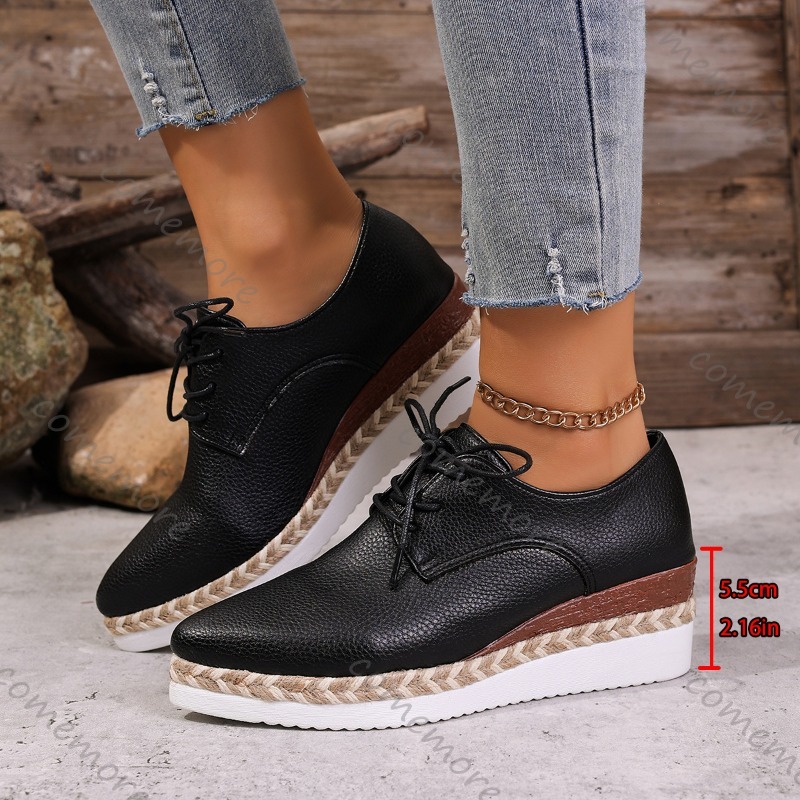 Leather Lace-Up Women's Wedge  - огляд і ціна Oxford Lace Up Women