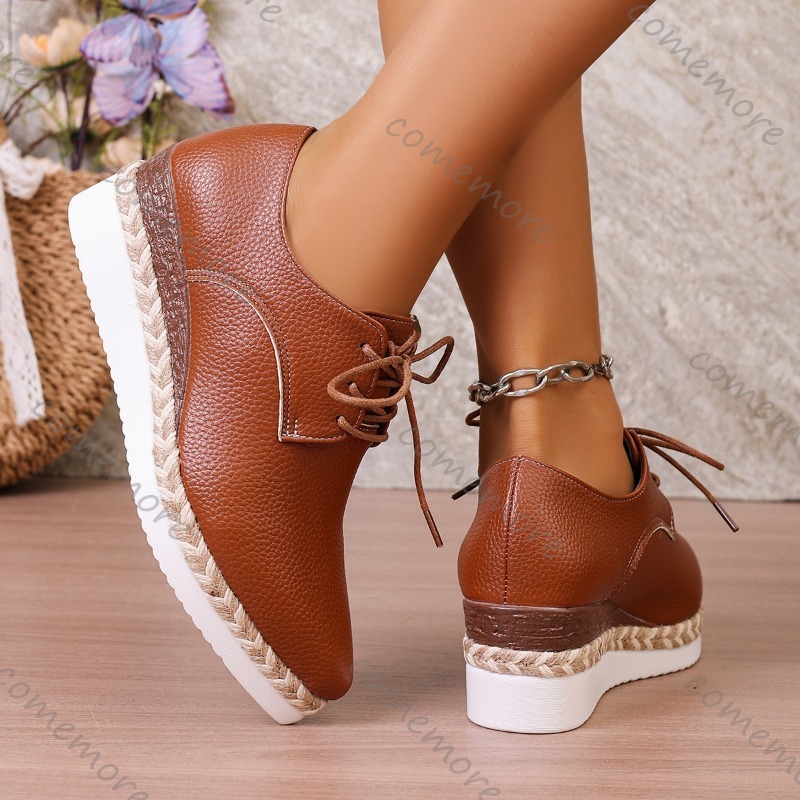 Leather Lace-Up Women's Wedge  - огляд і ціна Oxford Lace Up Women
