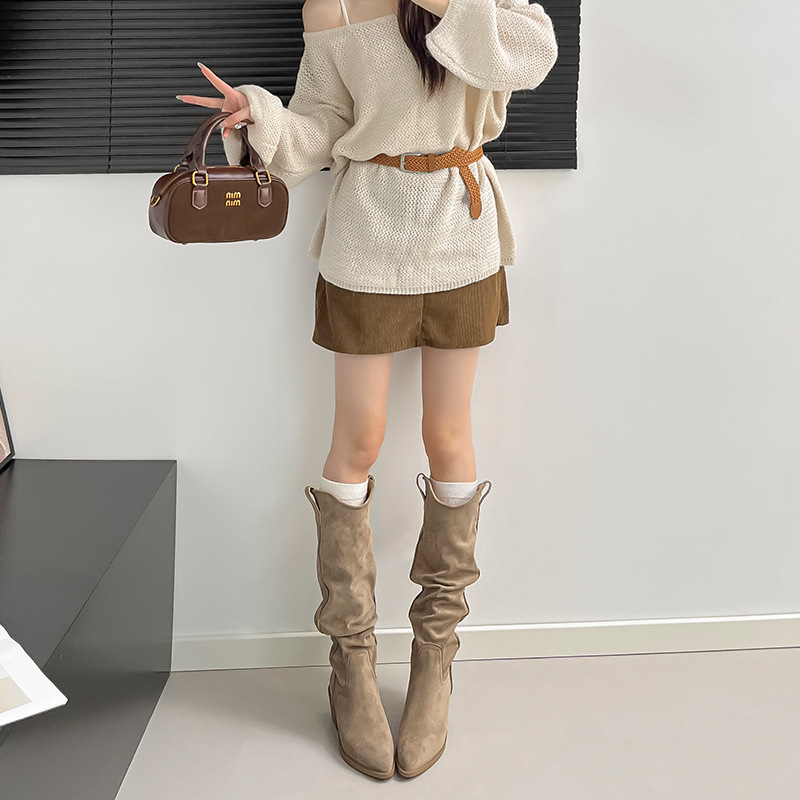 Retro suede knight boots for 2 - огляд і ціна Sock Boot Women