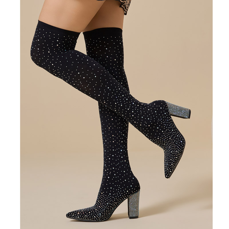 Aneikeh Crystal Over‑the‑Knee  - огляд і ціна Sock Boot Women