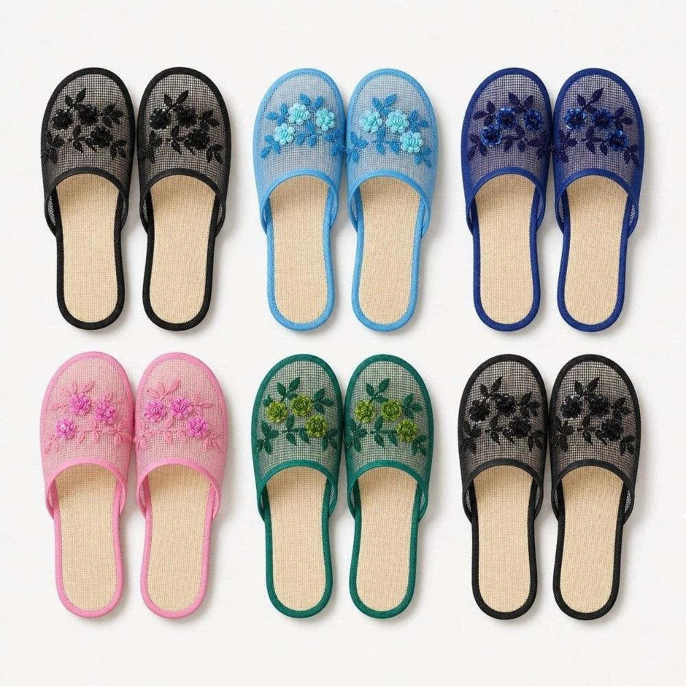 Casual Flower Embroidery Mesh  - огляд і ціна Mule Slip On