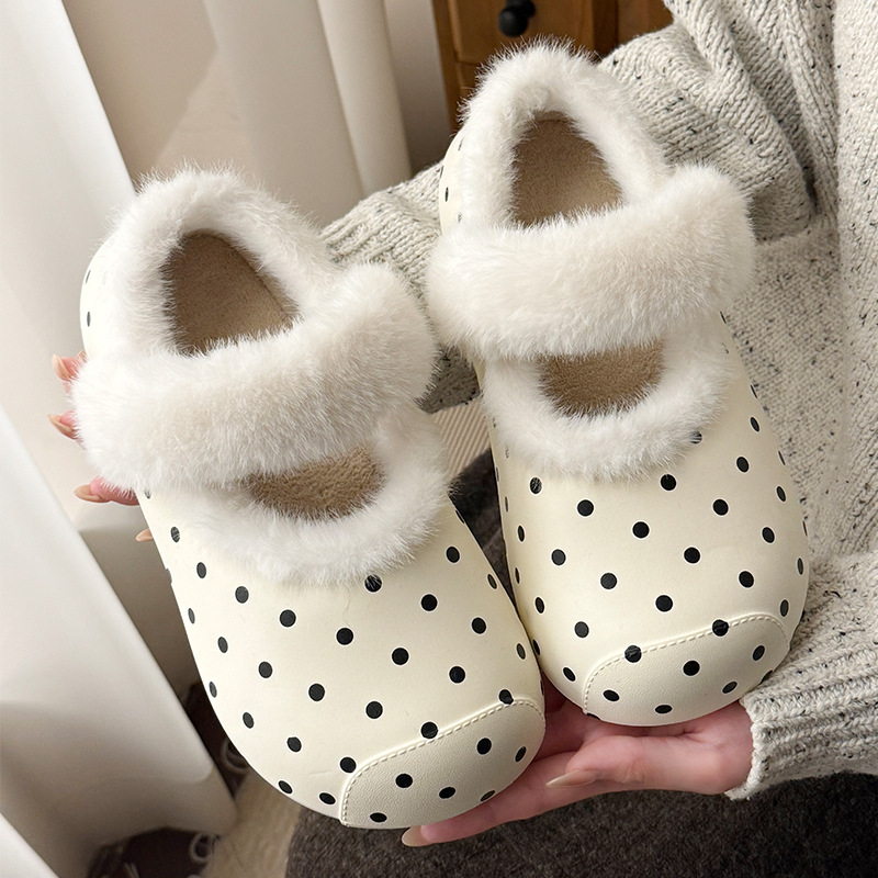Sweet Black Polka dots Fuzzy C - огляд і ціна Women'S Shoes Clogs