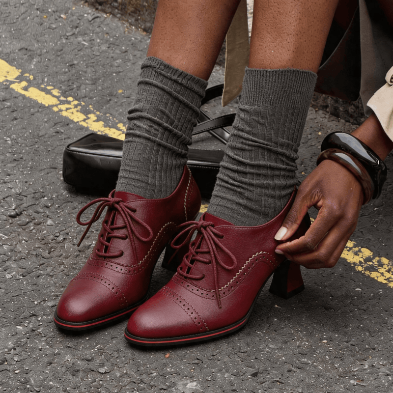 Women’s Faux Leather Brogue Ox - огляд і ціна Oxford Lace Up Women
