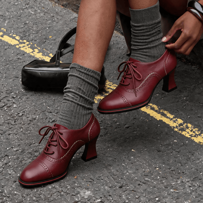 Women’s Faux Leather Brogue Ox - огляд і ціна Oxford Lace Up Women