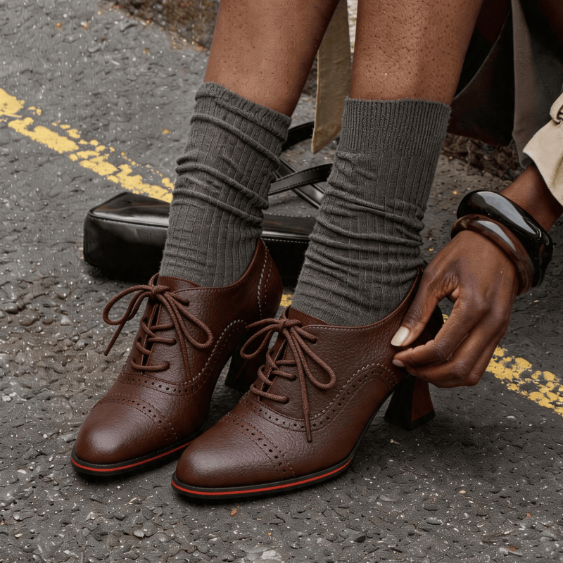Women’s Faux Leather Brogue Ox - огляд і ціна Oxford Lace Up Women