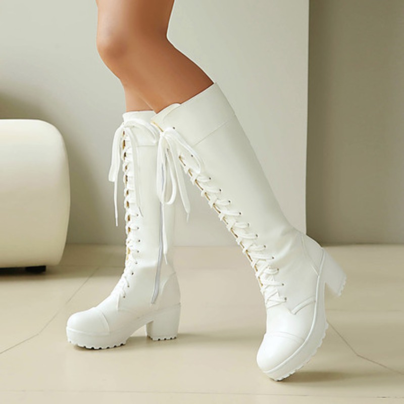 Womens Knee High Lace Up Comba - огляд і ціна Knee High Boots Women