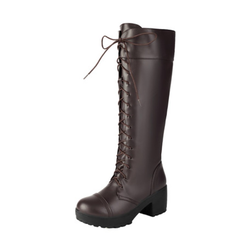 Womens Knee High Lace Up Comba - огляд і ціна Knee High Boots Women